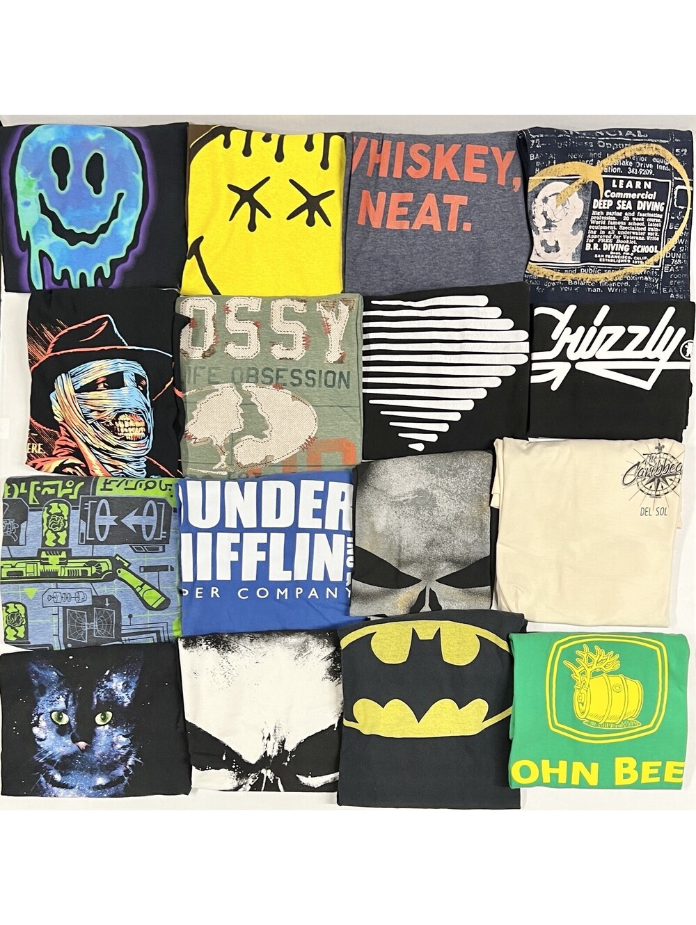 16 Tees Graphic T Shirt Lot Mix Modern Joblot For DIY Craft Upcycle Tie Dye Etc.